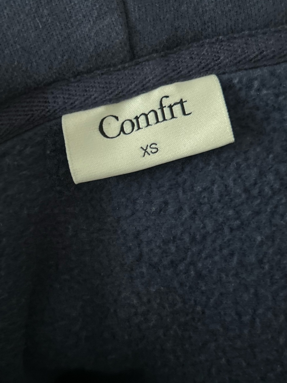 Comfrt Affirmation Zip Up Oversized Hoodie in Midnight Blue Sz XS - Picture 11 of 11